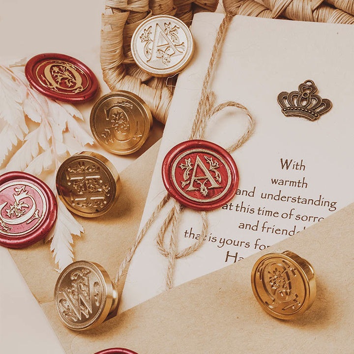 Floral Capital Letter Series Seal Wax Stamp Decorative Gift