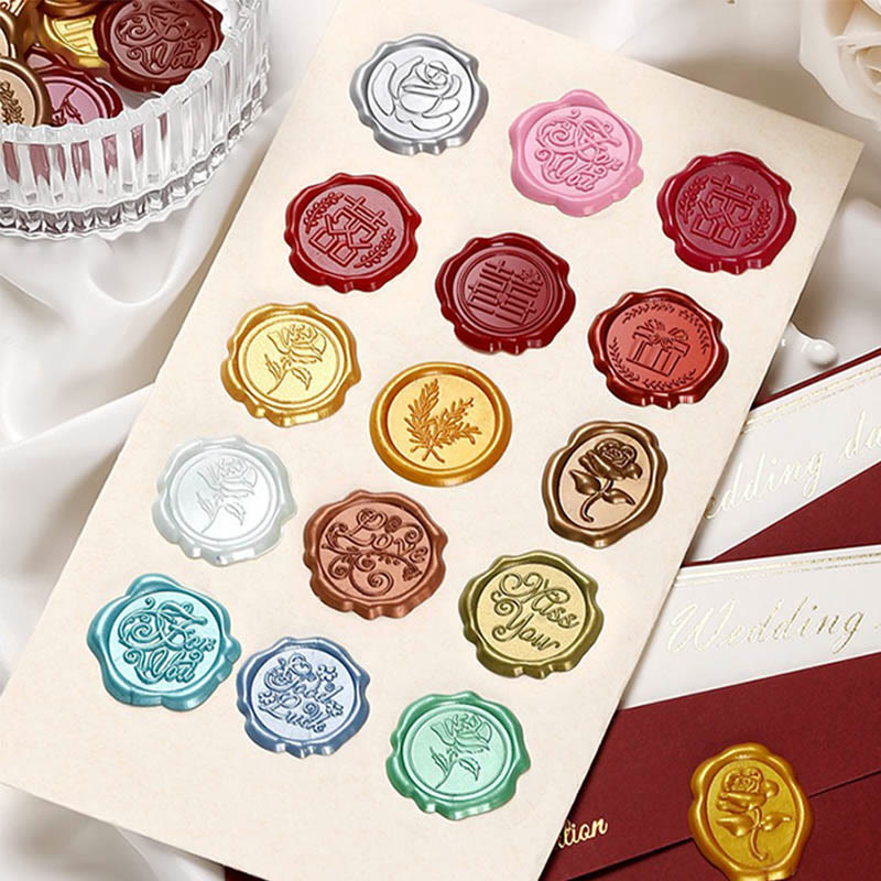 10pcs Rosemary Adhesive Wax Seal Stamp Sticker For Envelope Gift