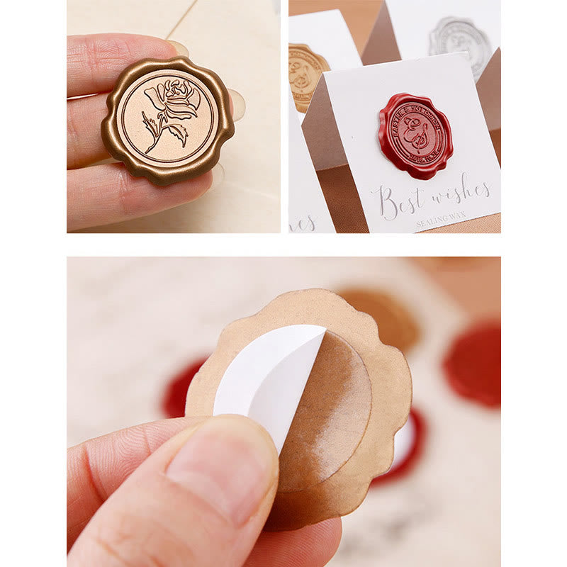 10pcs Christmas Tree Wax Seal Stamp Sticker For Envelope