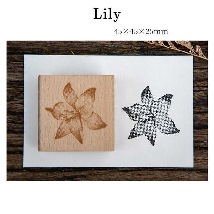 Ink Blossom Wooden Rubber Stamps 8 Styles Flower Seal