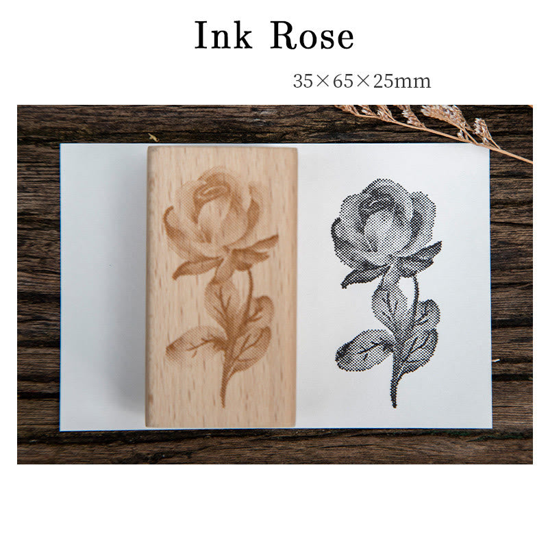 Ink Blossom Wooden Rubber Stamps 8 Styles Flower Seal