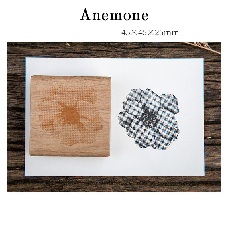 Ink Blossom Wooden Rubber Stamps 8 Styles Flower Seal