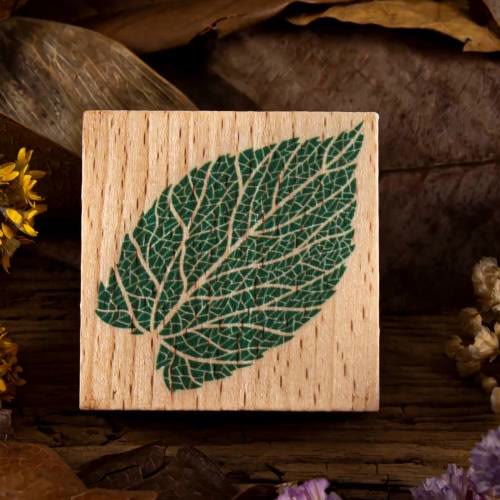 8 Style Leaf Wooden Rubber Stamp DIY Maple Leaf Ginkgo Leaf Bodhi Leaf Clover