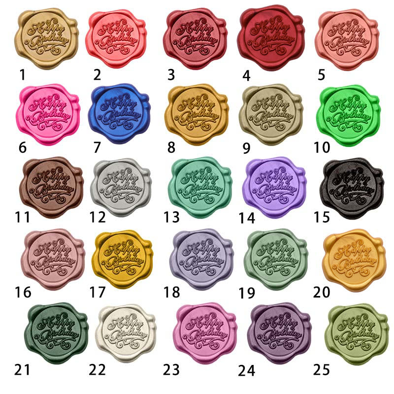 10pcs Happy Birthday Wax Seal Stamp Sticker For Envelope