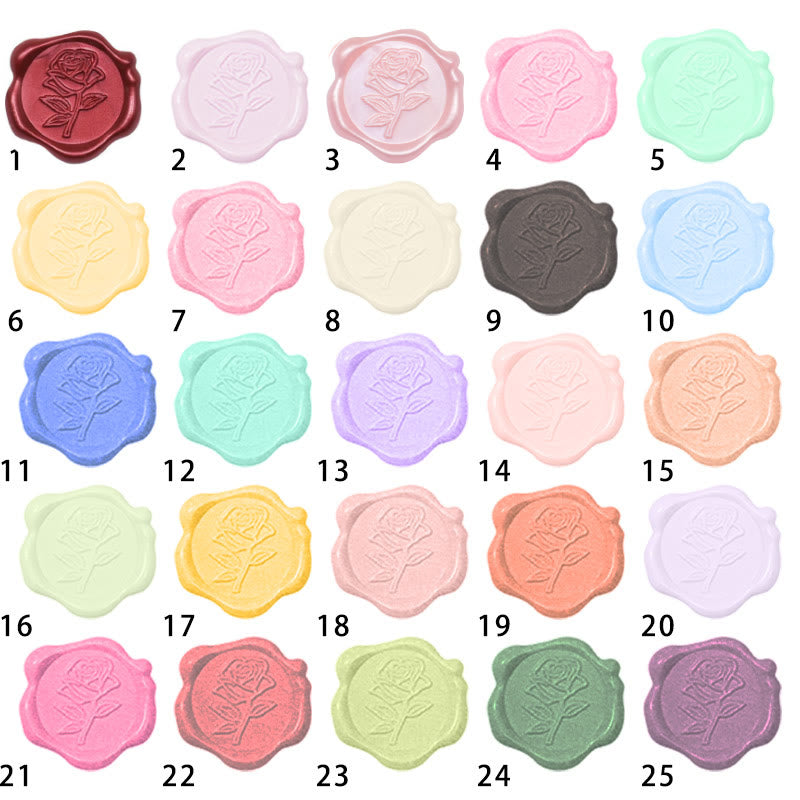 10pcs Elegant Rose Wax Seal Stamp Sticker For Envelope