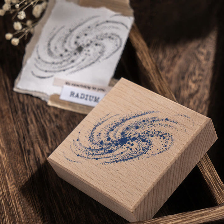 Lunar Tracks Theme Wooden Rubber Stamps Vintage Moon Phase Series Seal