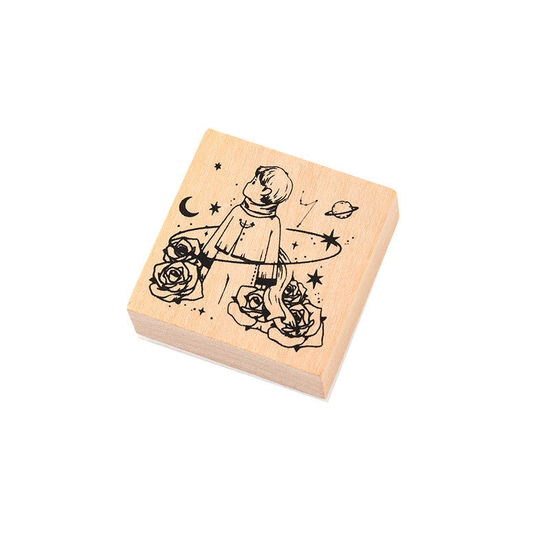 8 Styles Characters Wooden Rubber Stamps For Card Making