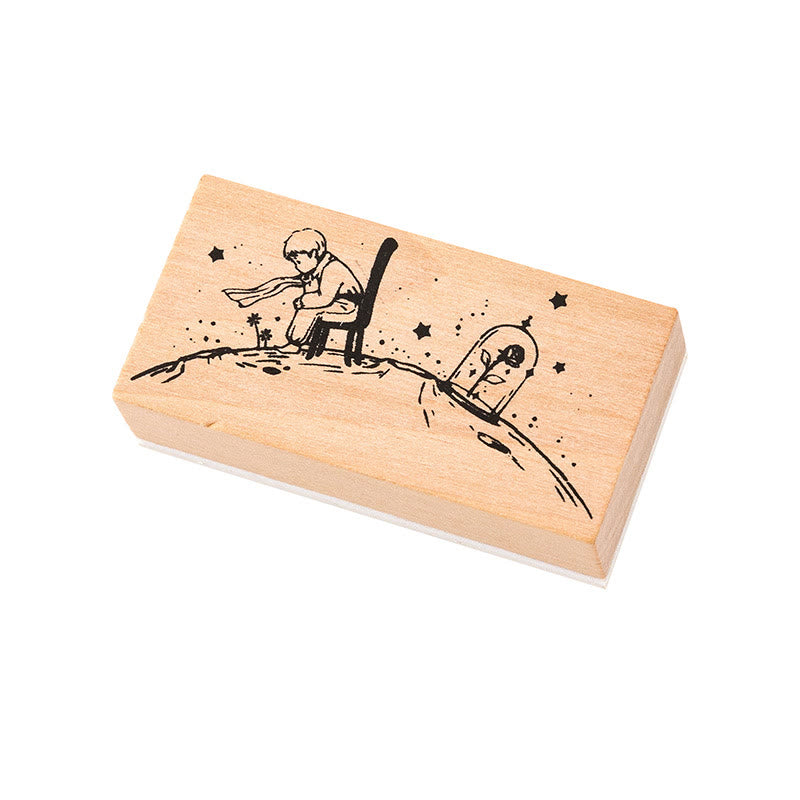 8 Styles Characters Wooden Rubber Stamps For Card Making