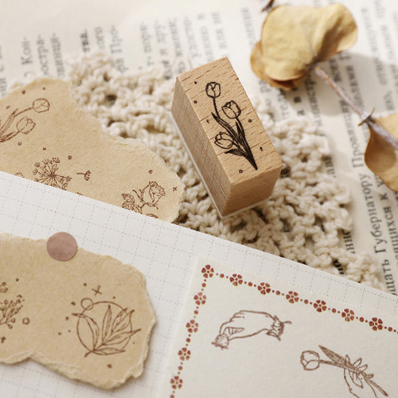 8 Styles Collection Wooden Rubber Stamps For Card Making