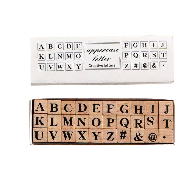 Typewriter Emoji Numbers Series Wooden Rubber Stamps Sets