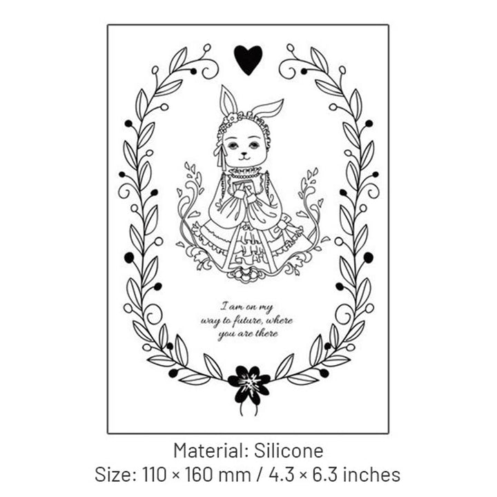 Clear Black Stamps Cute Girls Silicone Seal Rubber Stamps