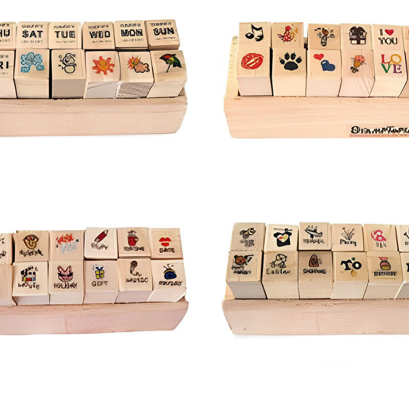 Cute Joyfill Diary Wooden Stamps For Card Making