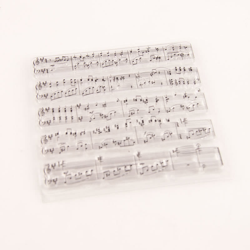 Clear Stamps Music Sheet Silicone Seal Rubber Stamps