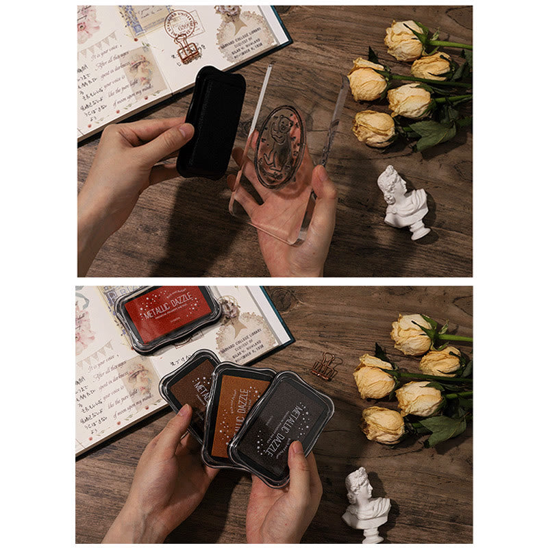 Color Box Embossing Ink Pads Metallic Color Ink Pads for Rubber Stamps DIY Color for Stamping Embos ...