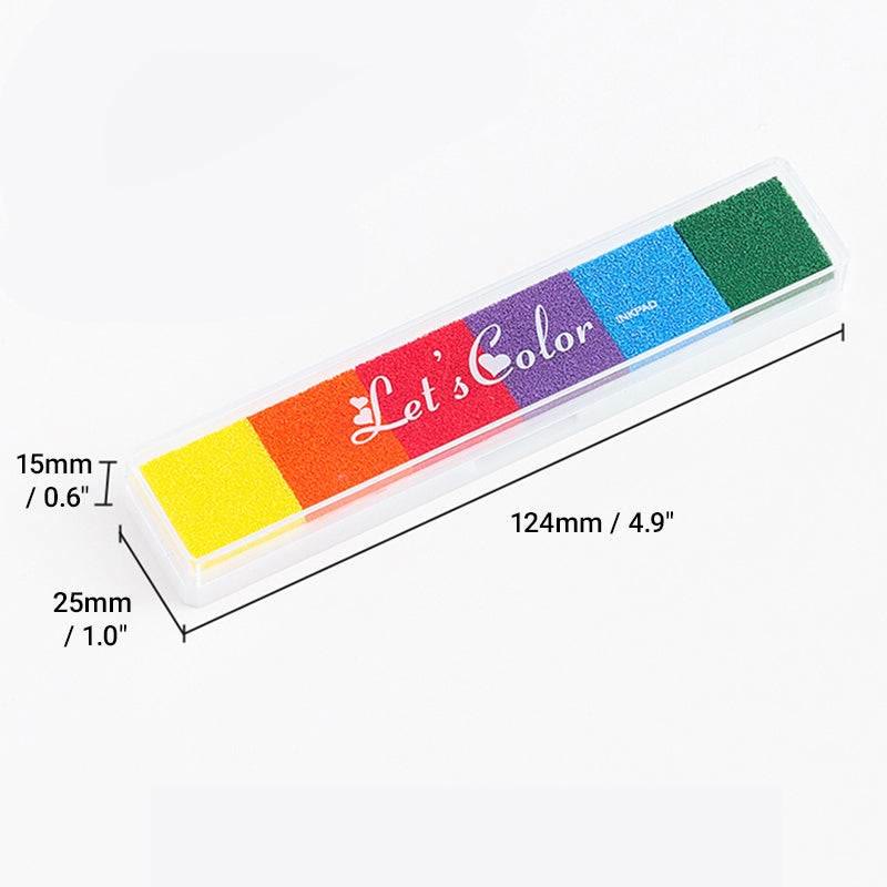 Colourful Gradient Color Ink Pad 6 Candy Color Strip Finger Print Ink Pad