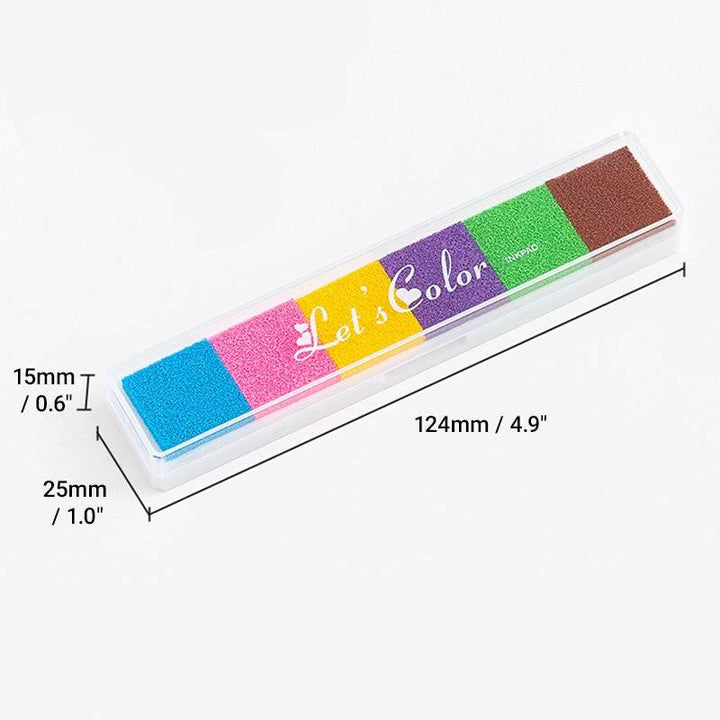 Colourful Gradient Color Ink Pad 6 Candy Color Strip Finger Print Ink Pad