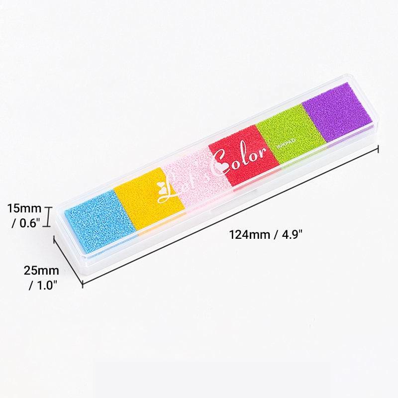 Colourful Gradient Color Ink Pad 6 Candy Color Strip Finger Print Ink Pad