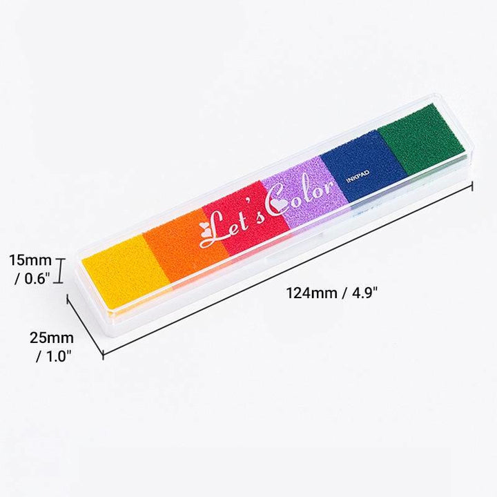 Colourful Gradient Color Ink Pad 6 Candy Color Strip Finger Print Ink Pad