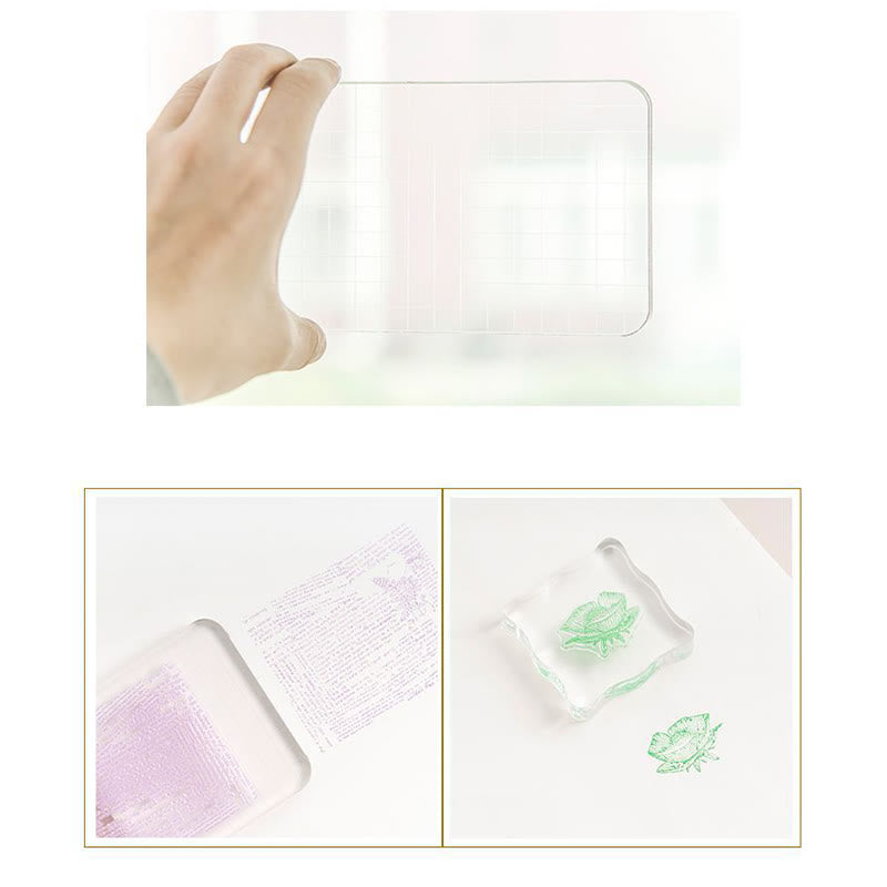 Clear Acrylic Stamp Tools Block For Scrapbooking Card Making