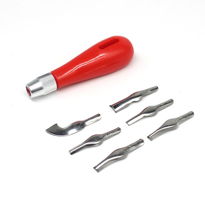 Creative Round Handle 6 Blade Set Practical Carving Tool