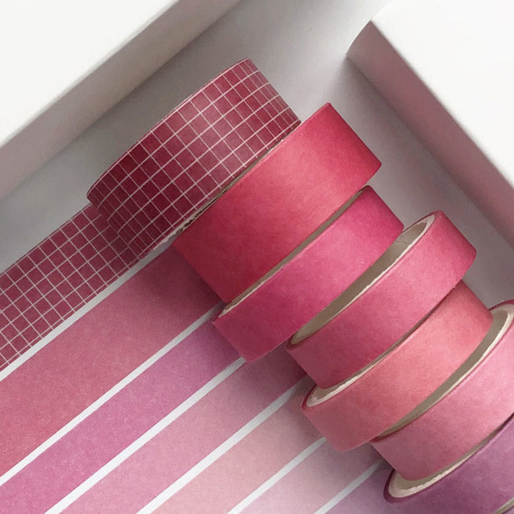 Solid Color Washi Tape 8Pcs Set Simple Style DIY Craft