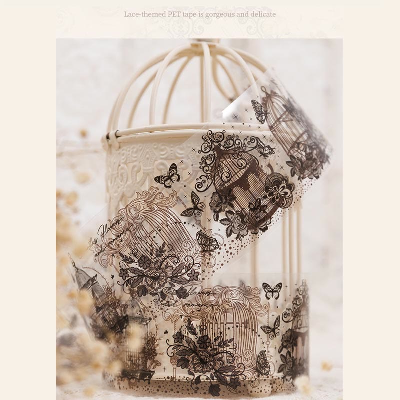 The Dream of Lace Series Vintage PET Tape Transparent Adhesive Sticker Roll