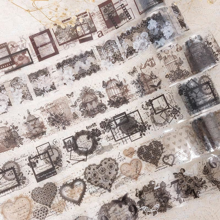 The Dream of Lace Series Vintage PET Tape Transparent Adhesive Sticker Roll