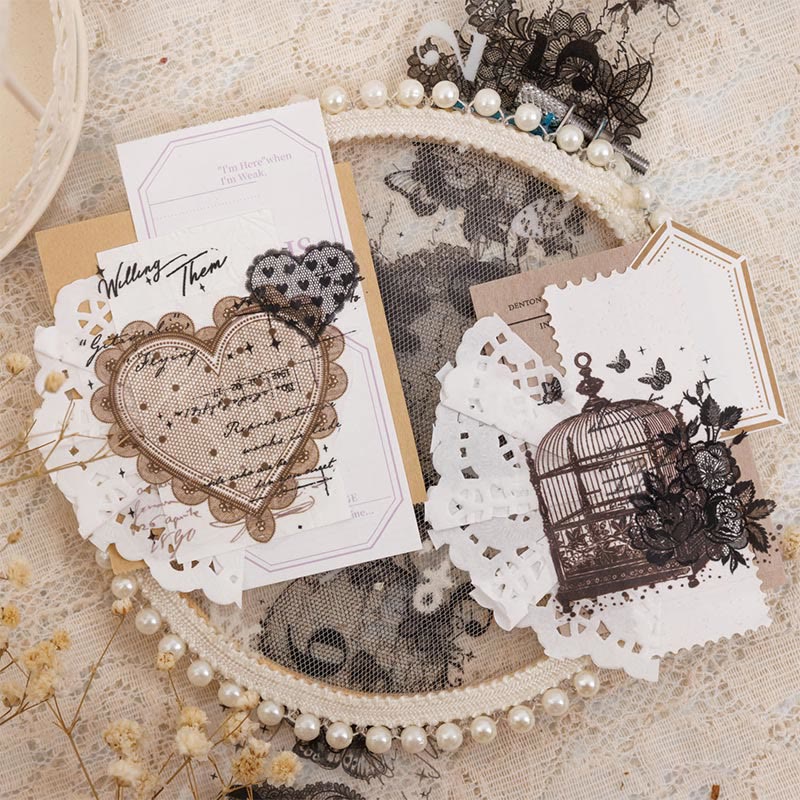 The Dream of Lace Series Vintage PET Tape Transparent Adhesive Sticker Roll