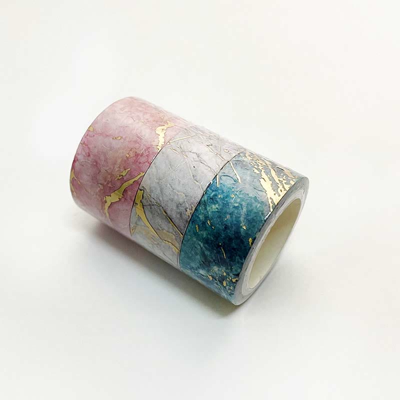 3Pcs Gilting Texture Tape Set Marble Foil Print Washi Tape