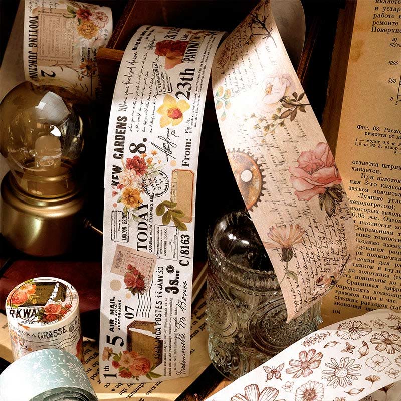 Wonderland of Flowers Series 8 Styles Retro Floral Tape Scrapbook Decorative