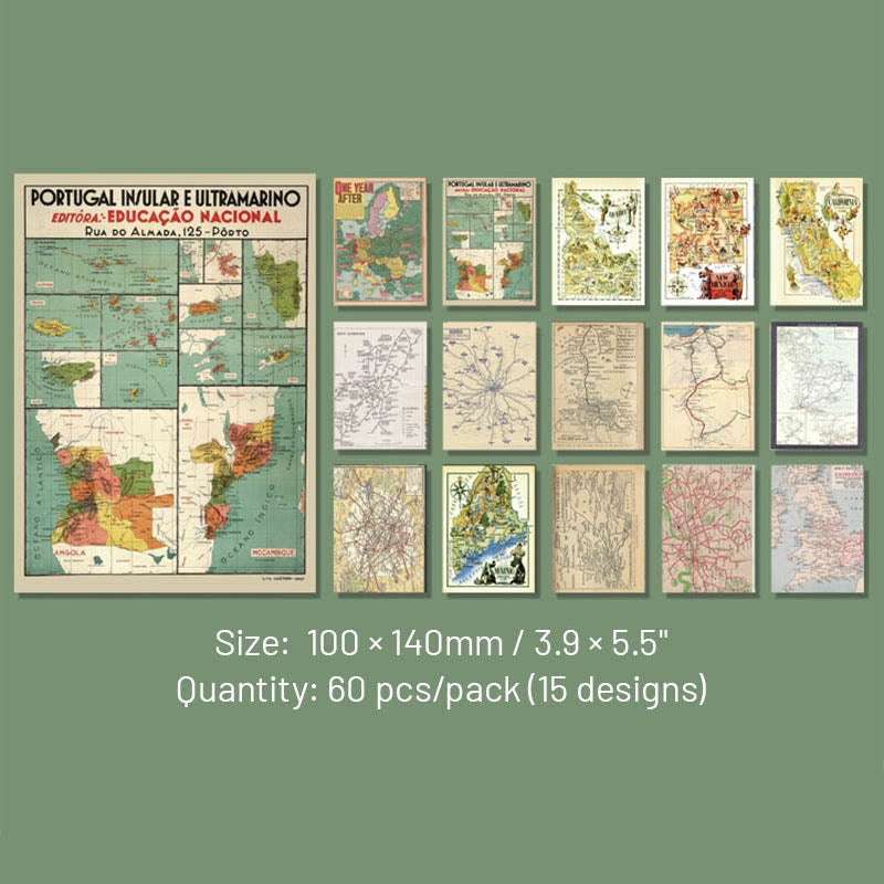 Vintage Paper Set Decorative Time Travel Scrapbook Journaling Backing Paper