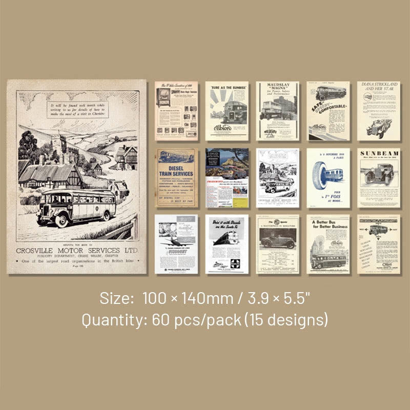 Vintage Paper Set Decorative Time Travel Scrapbook Journaling Backing Paper