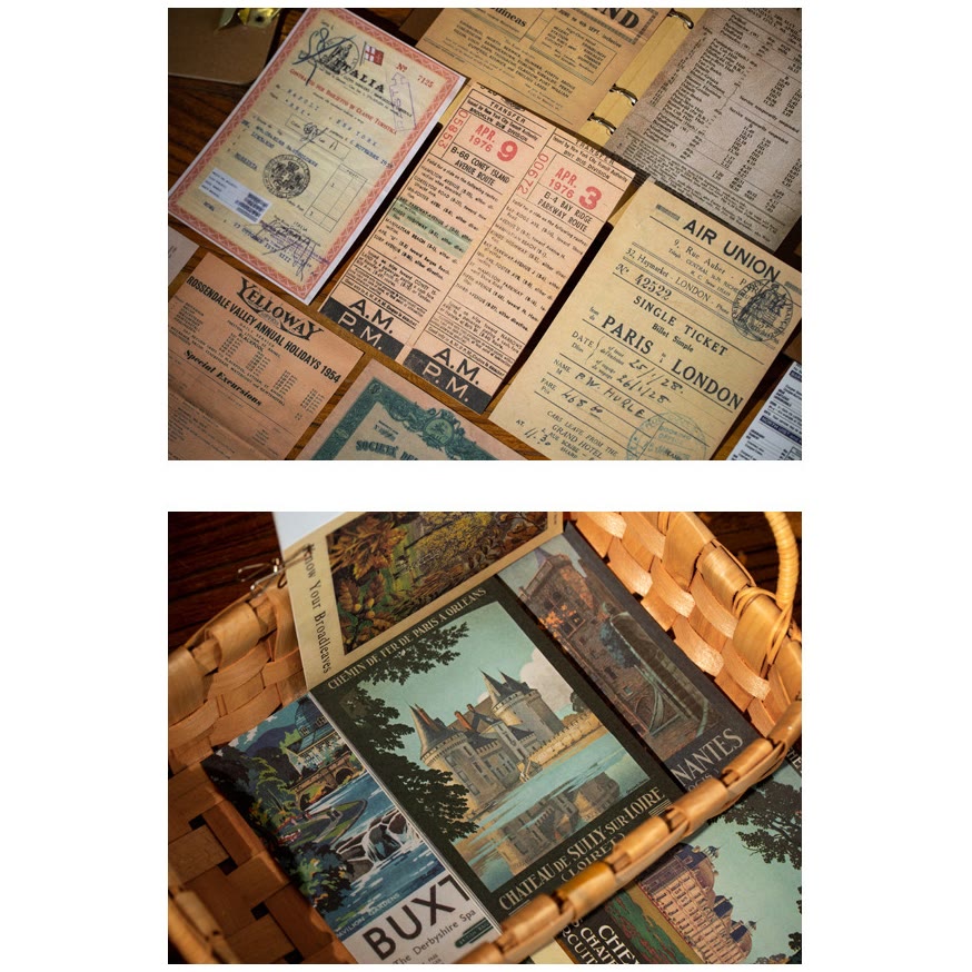 Vintage Paper Set Decorative Time Travel Scrapbook Journaling Backing Paper