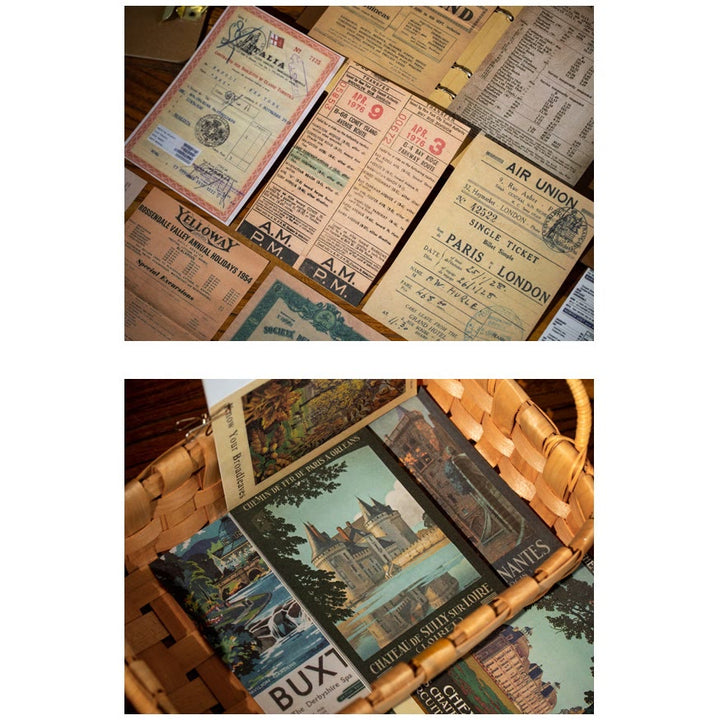 Vintage Paper Set Decorative Time Travel Scrapbook Journaling Backing Paper