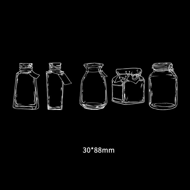 30Pcs Transparent Glass Bottle Vase Stickers