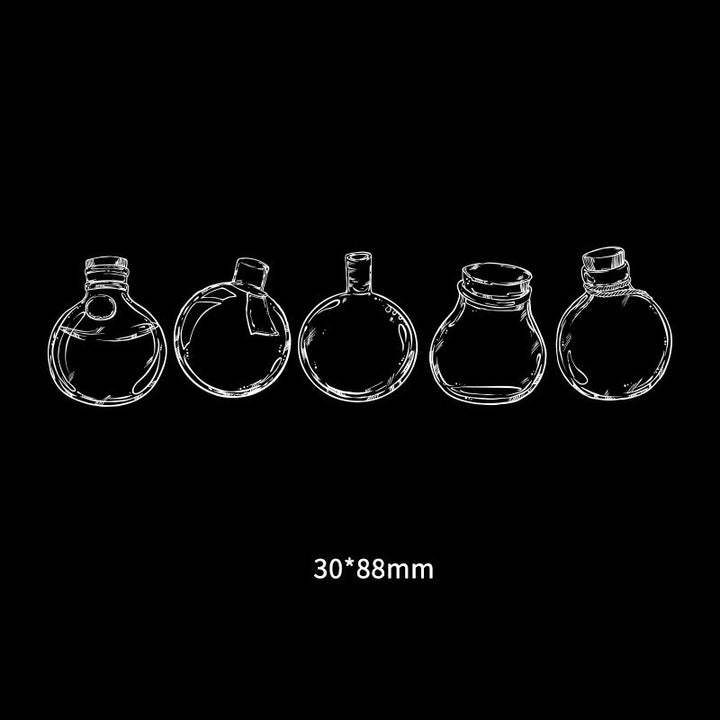 30Pcs Transparent Glass Bottle Vase Stickers