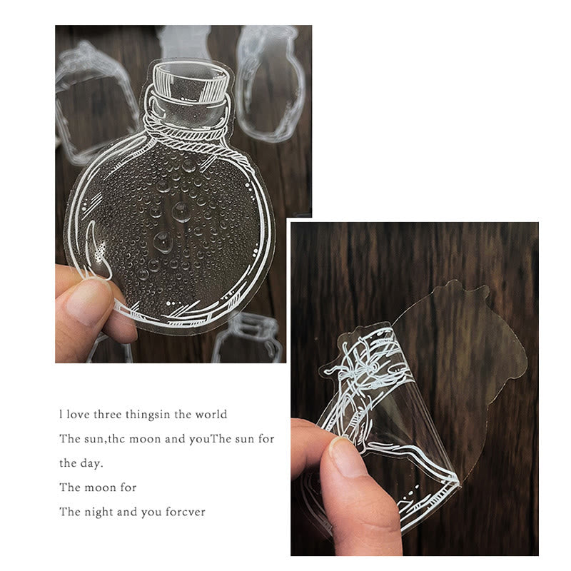 30Pcs Transparent Glass Bottle Vase Stickers