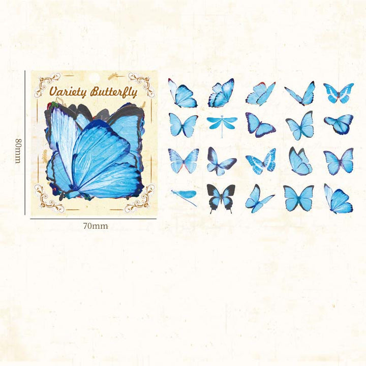 Variety Butterfly Theme Stickers 40Pcs Pack Scrapbook DIY Crafts