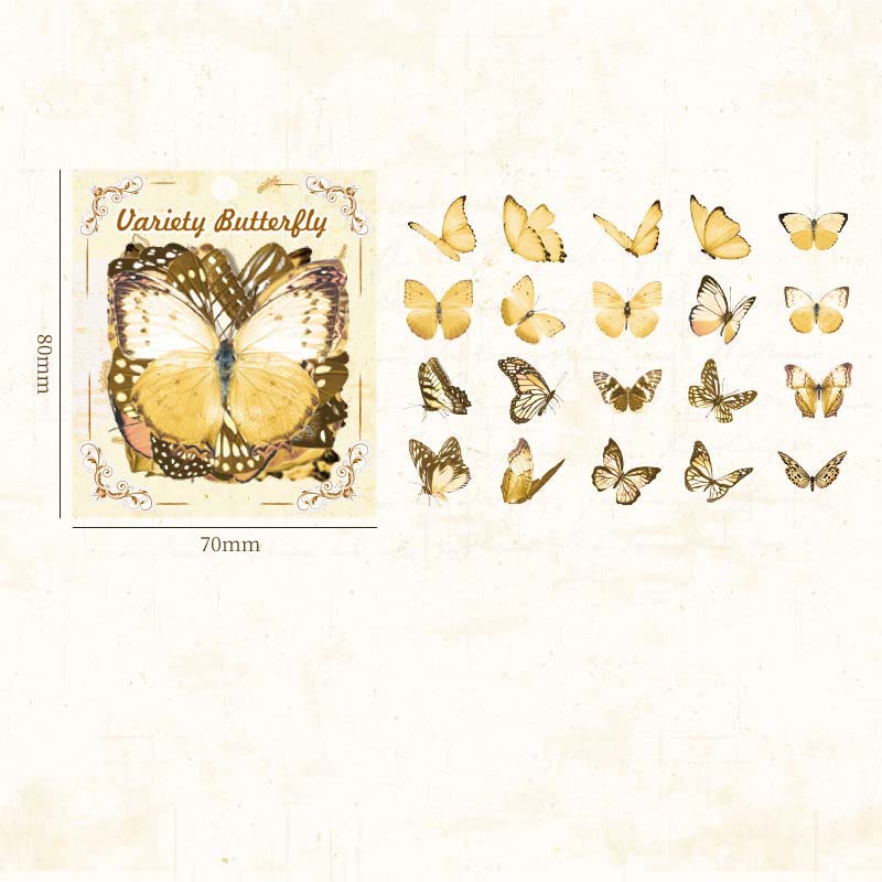 Variety Butterfly Theme Stickers 40Pcs Pack Scrapbook DIY Crafts