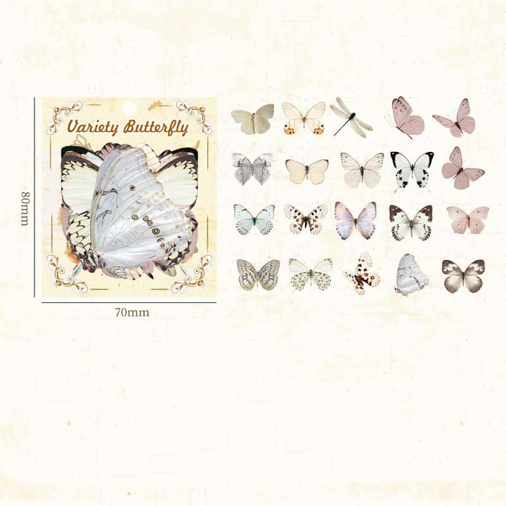 Variety Butterfly Theme Stickers 40Pcs Pack Scrapbook DIY Crafts