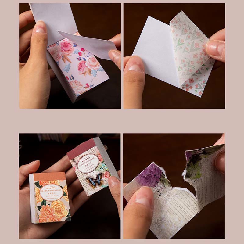 Flowers on Paper Series 100Pcs Flowers Butterfly Washi Paper Stickers Book