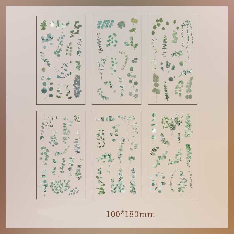 Natural Plants Floral Stickers Daisy Rose Lavender Eucalyptus