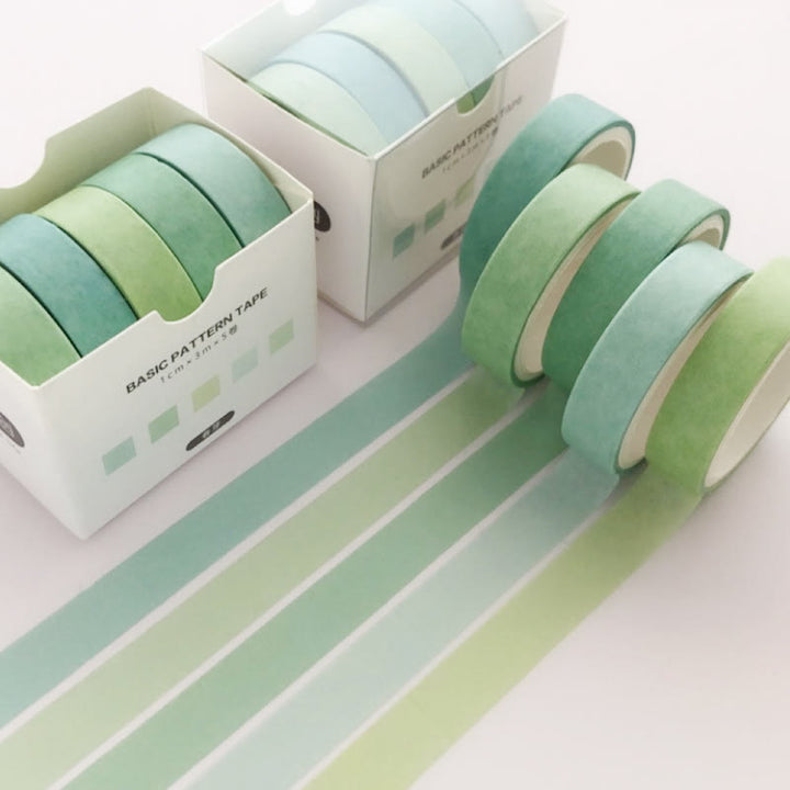 5 Rolls Simple Washi Tape Set Paper Decorative Adhesive Tape