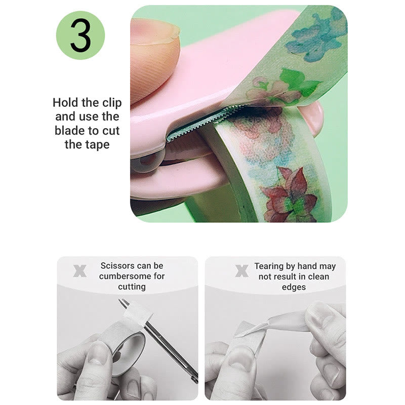 Mini Office Tape Cutter Clip Hand-tearable Portable Accessories