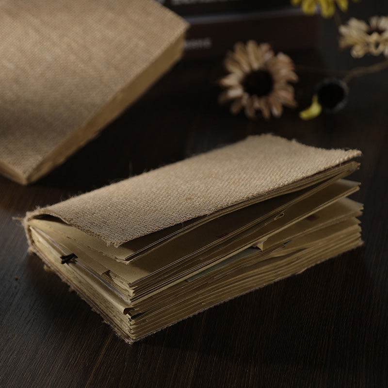 Handmade Linen Notebook Blank Inner Page Journal