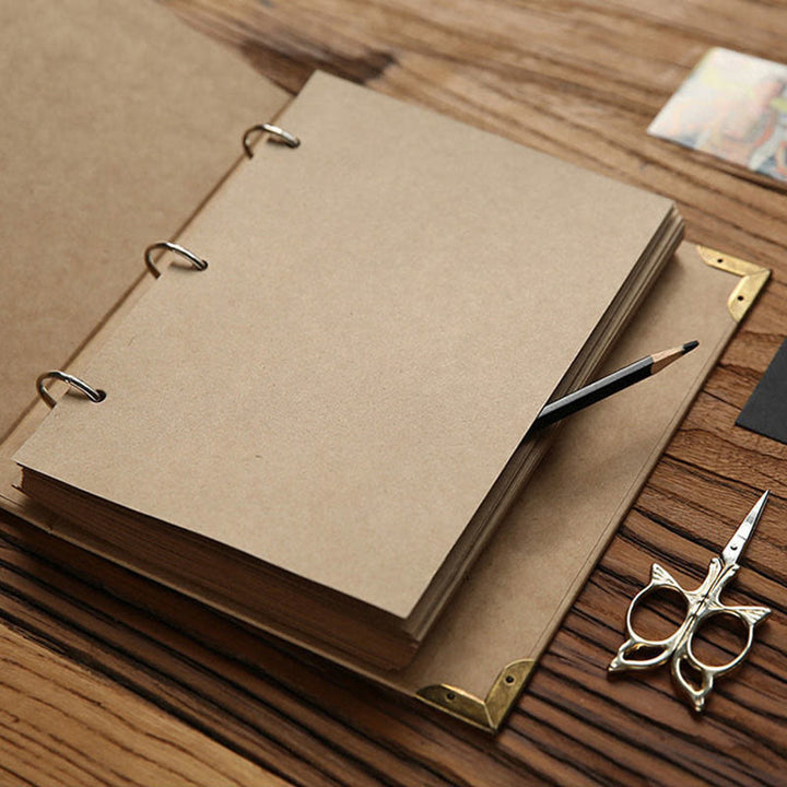 Plain Kraft Loose-leaf Notebook Refillable Journal