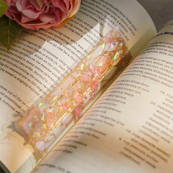 4 Styles Retro Floral Bookmark Sticker Set PET Book Label