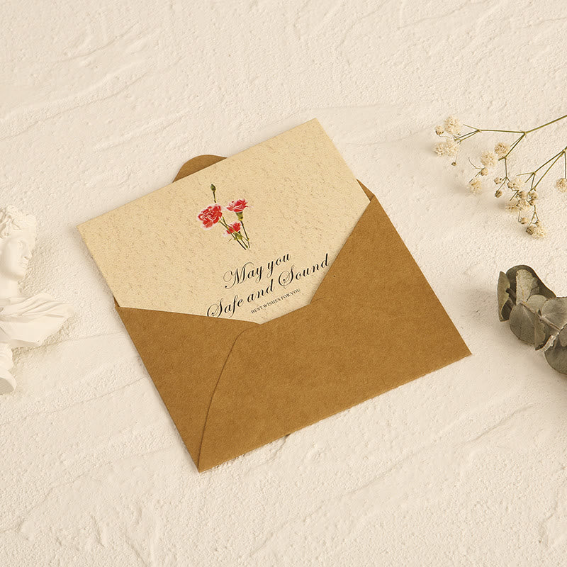 Flower Greeting Card With Envelopes For Mail Letter