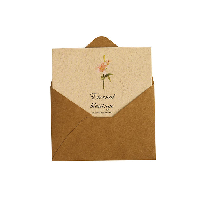 Flower Greeting Card With Envelopes For Mail Letter