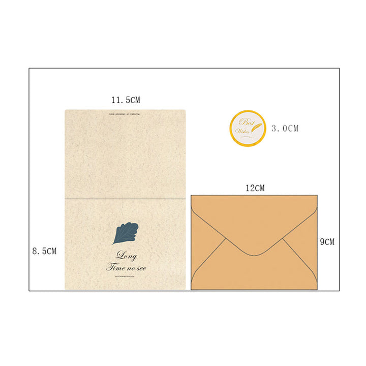 Leaves Greeting Card With Envelopes For Mail Letter